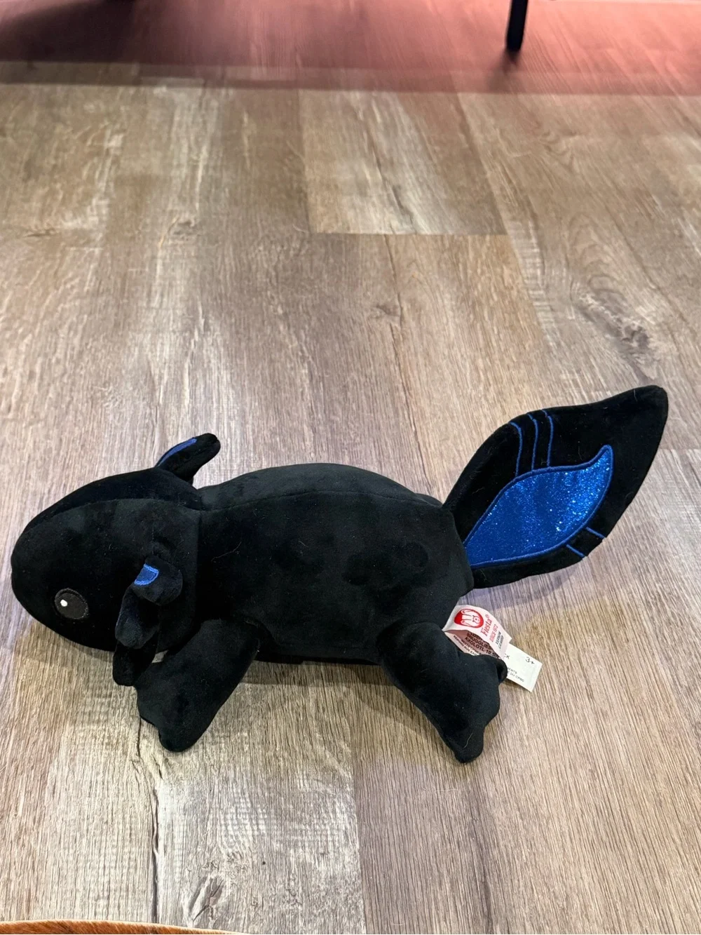 Fiesta Black Plush Axolotl with Blue Sparkle Accents